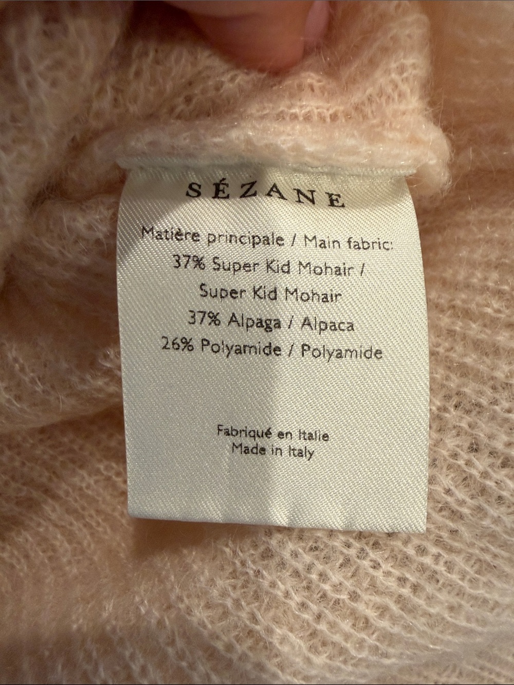 Sézane Gaspard Cardigan Light Pink Blush Pearl Button Sweater S - Picture 5 of 6